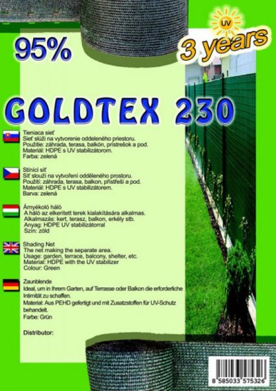 TIENIACA SIEŤ GOLDTEX 150 CM 95% (10M) 230g/m2